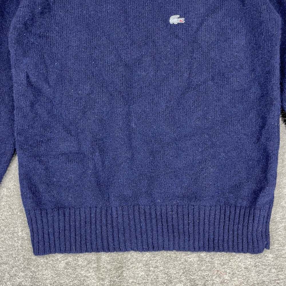 Vintage 1970s Izod Lacoste Sweater Mens Large Blue 100% Wool Long Sleeve - Picture 5 of 16